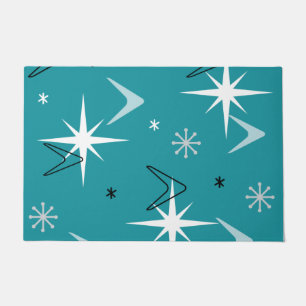 Tapete Vintage 1950s Boomerangs Stars Teal