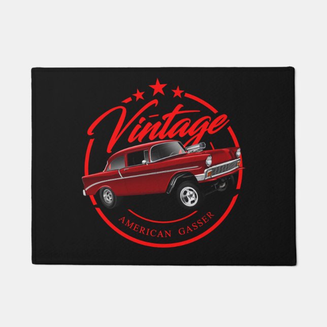 Tapete Vintage American Gasser em vermelho (Frente)