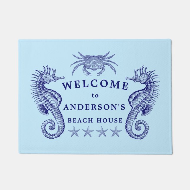 Tapete Vintage Beach House Welcome Modelo Doormat (Frente)