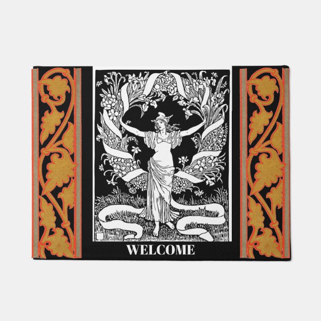 Tapete Vintage Floral Wreath Doormat (Frente)