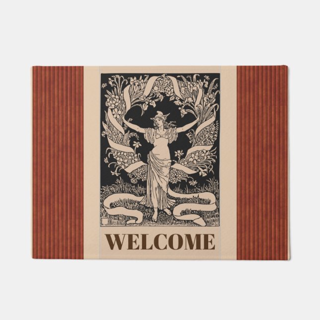 Tapete Vintage Floral Wreath Doormat (Frente)