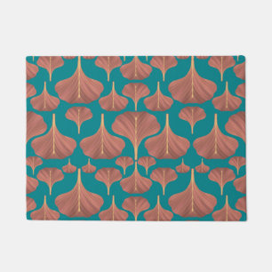 Tapete Vintage Ginkgo Teal Floral Patterno