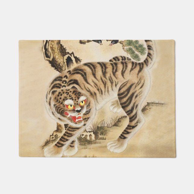 Tapete Vintage Minhwa Tiger Sob Pine Tree (Frente)