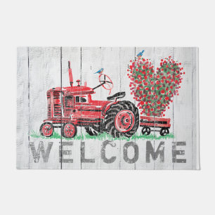 Tapete Vintage Red Trator Farmhouse Russ Boas-vindas