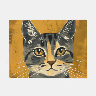 Tapete Vintage Retro Minimalist Tabby Cat Portrait