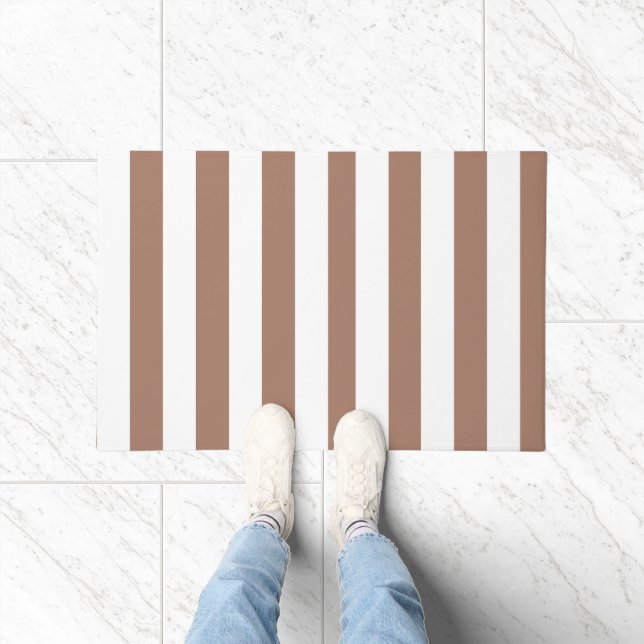 Tapete Vintage Vertical Stripes Mocha Mousse White (Interior)