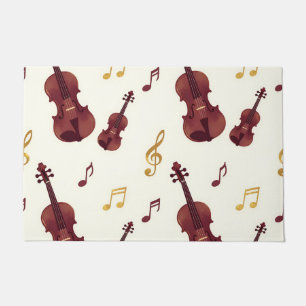 Tapete Violinos Musicais Padrão Sem Costura