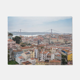 Tapete Vista da antiga cidade de Lisboa e 25 da ponte de 