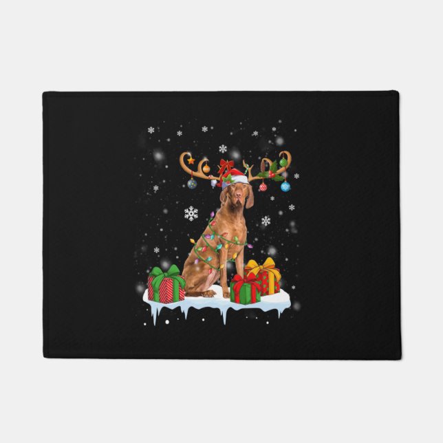 Tapete Vizsla Christmas Tree Light Pajama Dog Lover Xmas (Frente)
