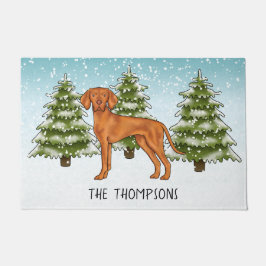 Tapete Vizsla Dog Snowy Winter Forest E Nome Húngaro