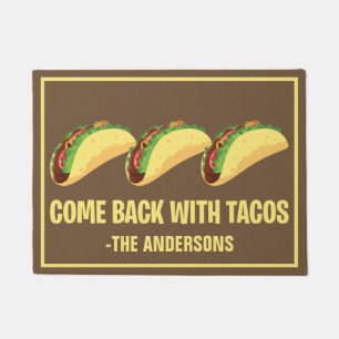 Tapete Volte com Tacos Personalizado Monogramado Divertid