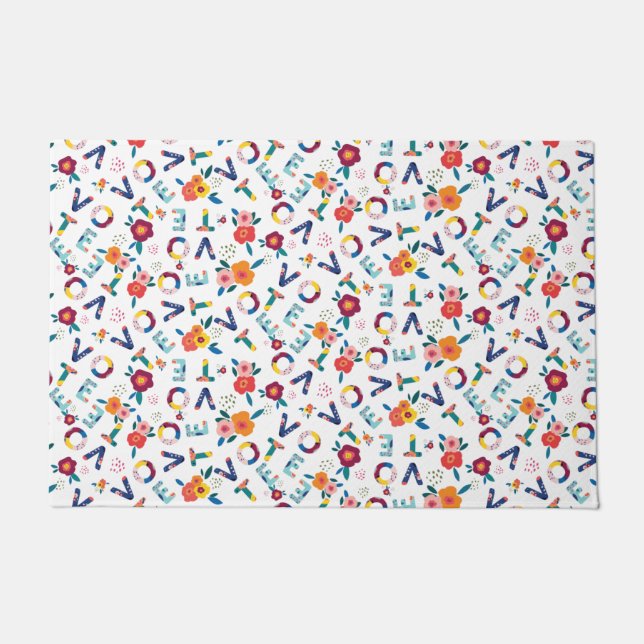 Tapete Votar Moderno Decoração do Início Político Floral (Frente)