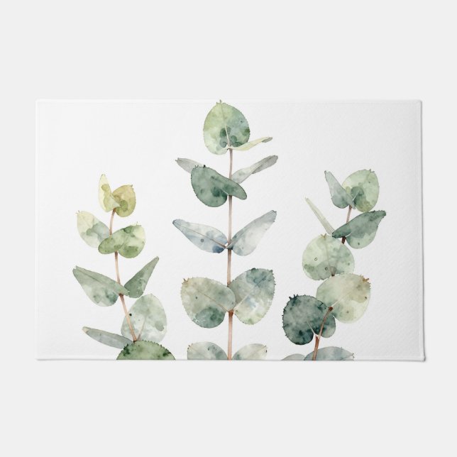 Tapete Watercolor Eucalyptus Leaves Botanical (Frente)