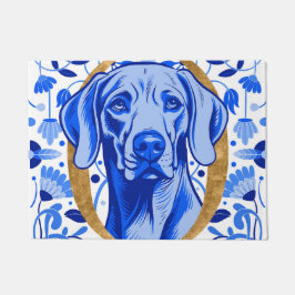 Tapete Weimaraner espiando através da letra "O" em Ouro