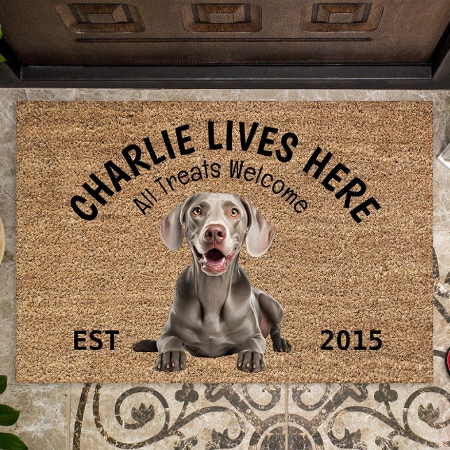 Tapete Weimaraner Personalizado Portão do Cão (Criador carregado)