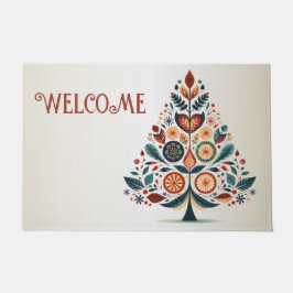Tapete Welcome Christmas Colorful Tree Scandinavia Folk 