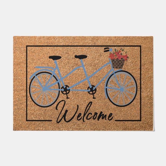 Tapete  Welcome Floral Bicycle Doormat, Best Bike Lovers (Frente)