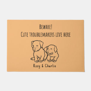 Tapete Welcome Funny Pet Doormat Custom 2 Dog names