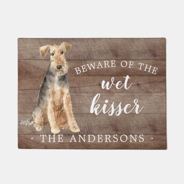 Tapete Welsh Terrier Dog Personalizado Mat. Porta (Frente)
