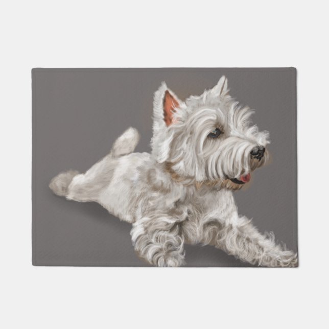 Tapete westie em repouso (Frente)