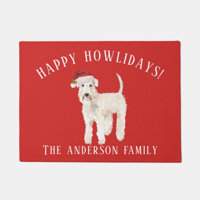 Tapete Whaten Terrier Happy Howlidays Natal (Frente)