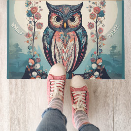 Tapete Whimsical Owl Welcome Door Mat