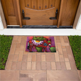 Tapete Whimsical Southwest Floral Talavera-Style Donkey