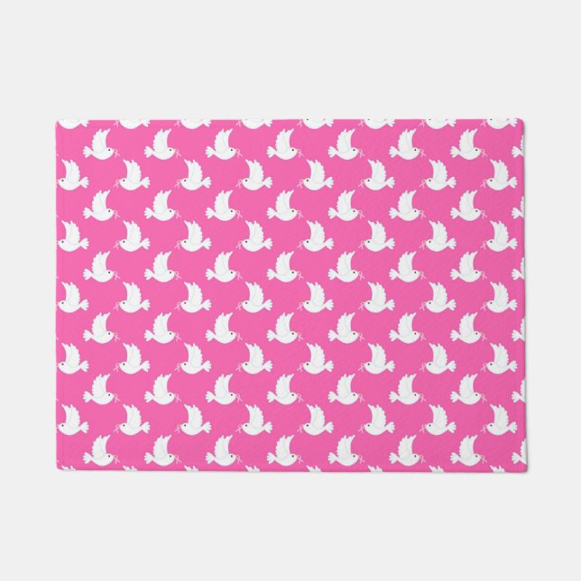 Tapete White Bird Breast Cancer Awareness Pattern (Frente)