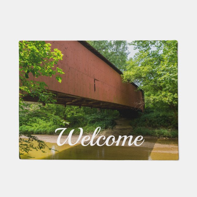 Tapete Wilkens Mill Covered Bridge Doormat (Frente)