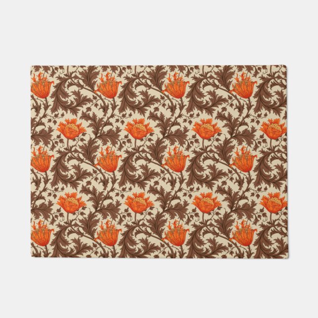 Tapete William Morris Anemone, Beige, Brown & Rust Orange (Frente)