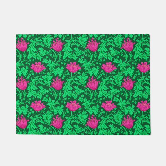 Tapete William Morris Anemone, Emerald Green e Fuchsia (Frente)