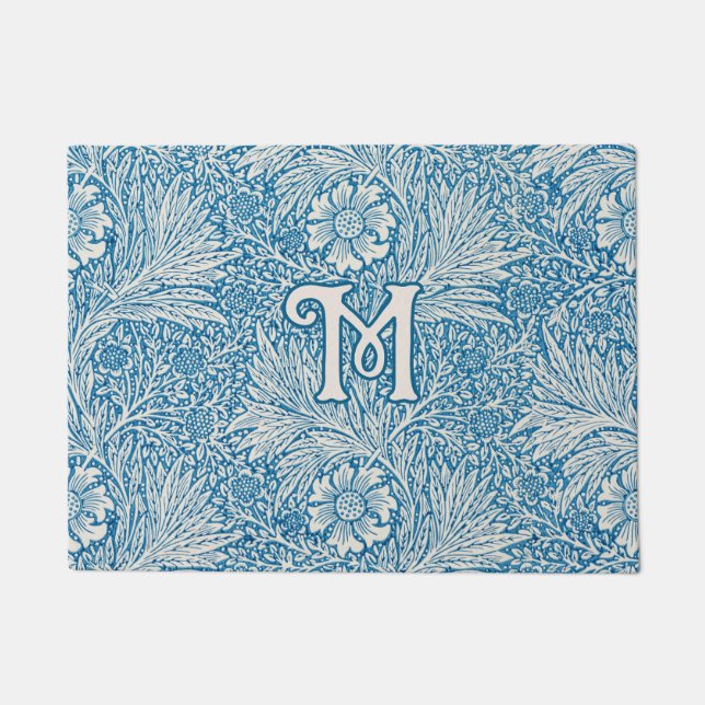 Tapete William Morris Blue Marigold Monograma (Frente)