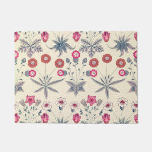 Tapete William Morris Daisy Padrão Floral Vermelho Laran