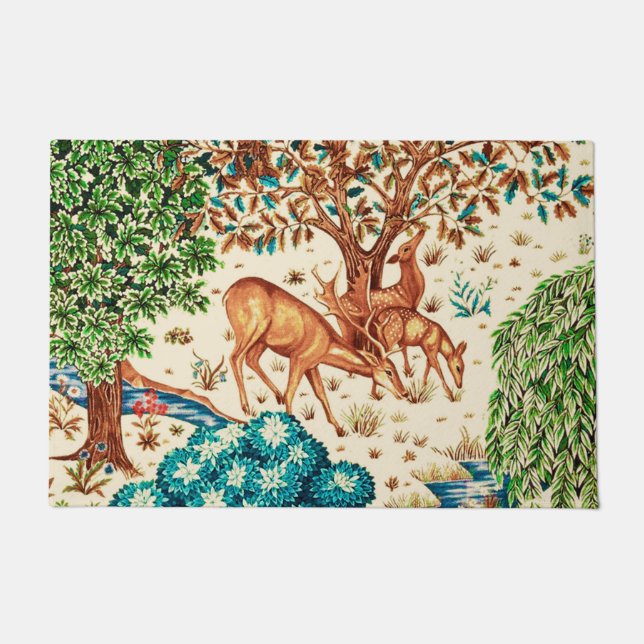 Tapete William Morris Deer, de uma Beige da Tapeçaria (Frente)