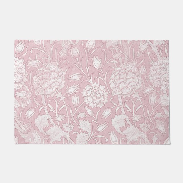Tapete William Morris Floral Patterno em Porta Rosa (Frente)
