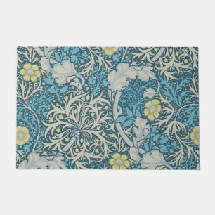 Tapete William Morris, padrão art nouveau, algas, azul,f
