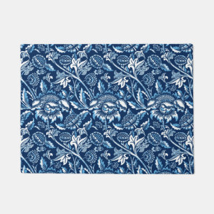 Tapete William Morris Sunflower, azul escuro e branco