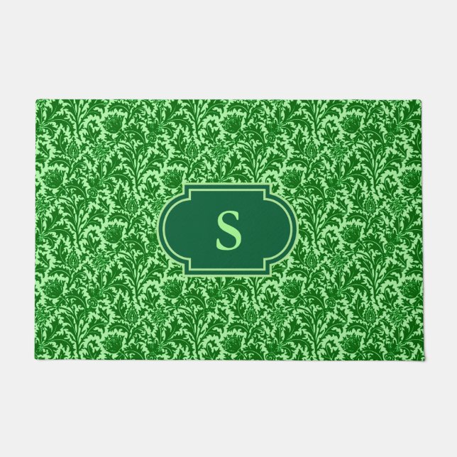 Tapete William Morris Thistle Damask, Emerald Green (Frente)