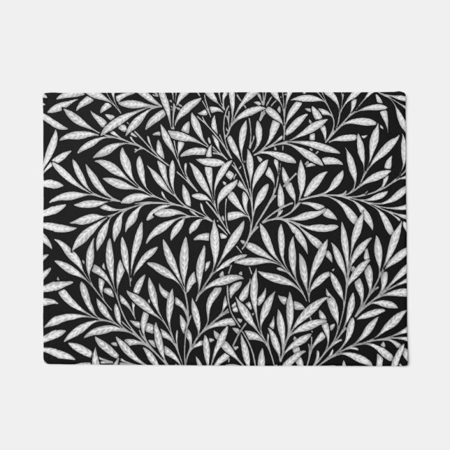 Tapete William Morris Willow Pattern, Preto e Branco (Frente)