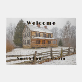 Tapete Winter Rustic Country Log Cabin Snow