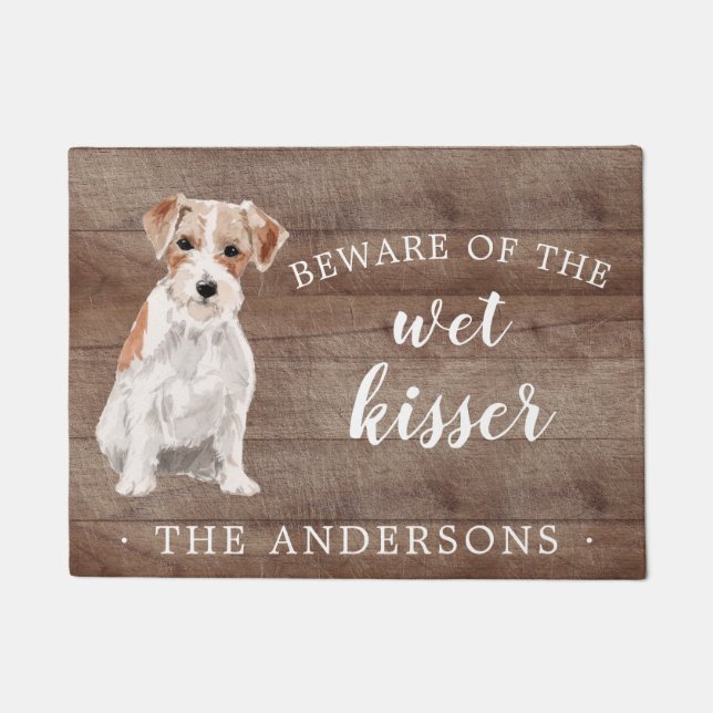 Tapete Wire Haired Jack Russell Mat de porta personalizad (Frente)