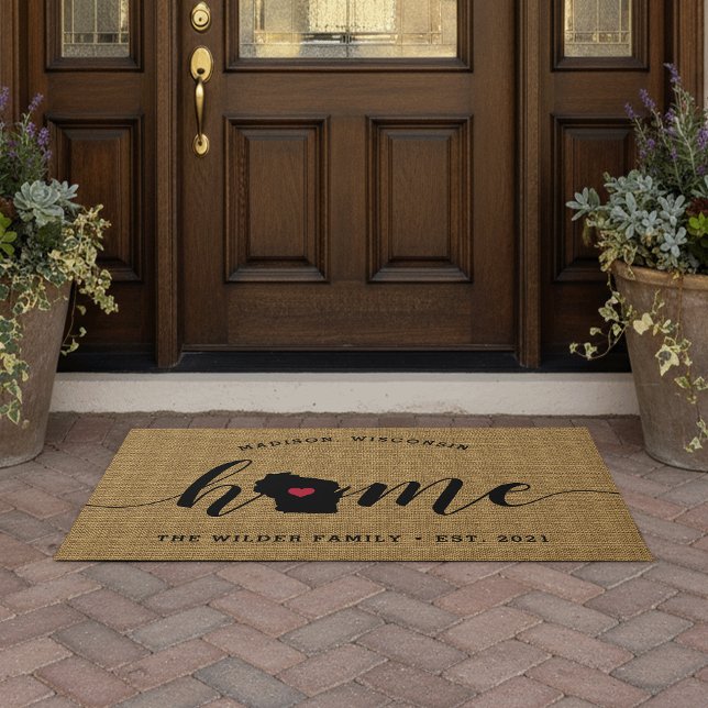 Tapete Wisconsin Home State Personalizado (Criador carregado)