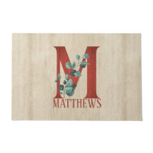 Wood Rustic & Eucalyptus - Letra M Personalizada