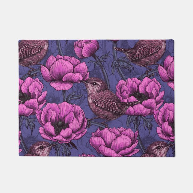 Tapete Wrens no jardim de anêmonas (Frente)