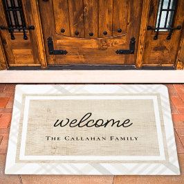 Tapete Xadrez branca e marfim bege - Boas-vindas personal