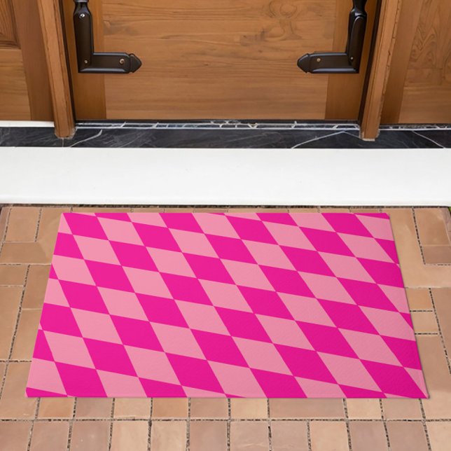 Tapete Xadrez de Diamantes Harlequim Rosa Claro e Escuro (Criador carregado)