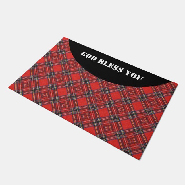 Tapete Xadrez de Tartan tecido vermelho real (Inclinado)