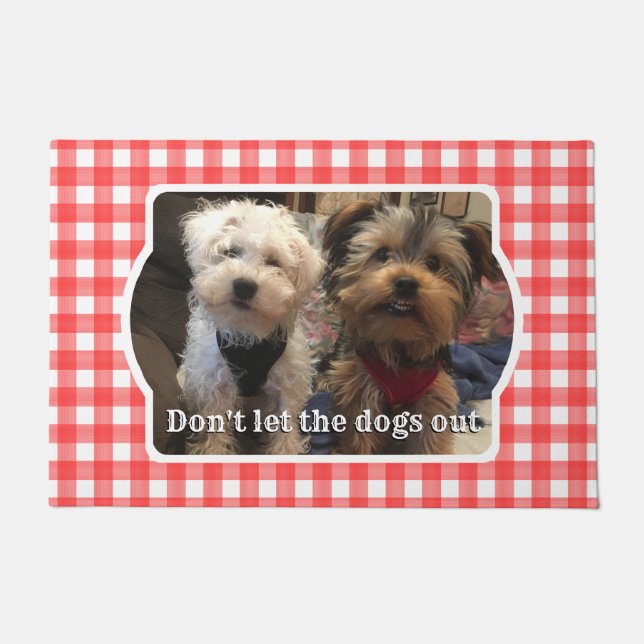 Tapete Xadrez de Verificação de Buffalo Vermelho do País  (Frente)