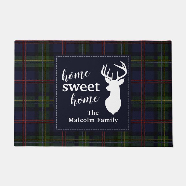 Tapete Xadrez Holiday Tartan Clan Malcolm Personalizado (Frente)