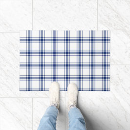 Tapete Xadrez Náutico Azul e Branco